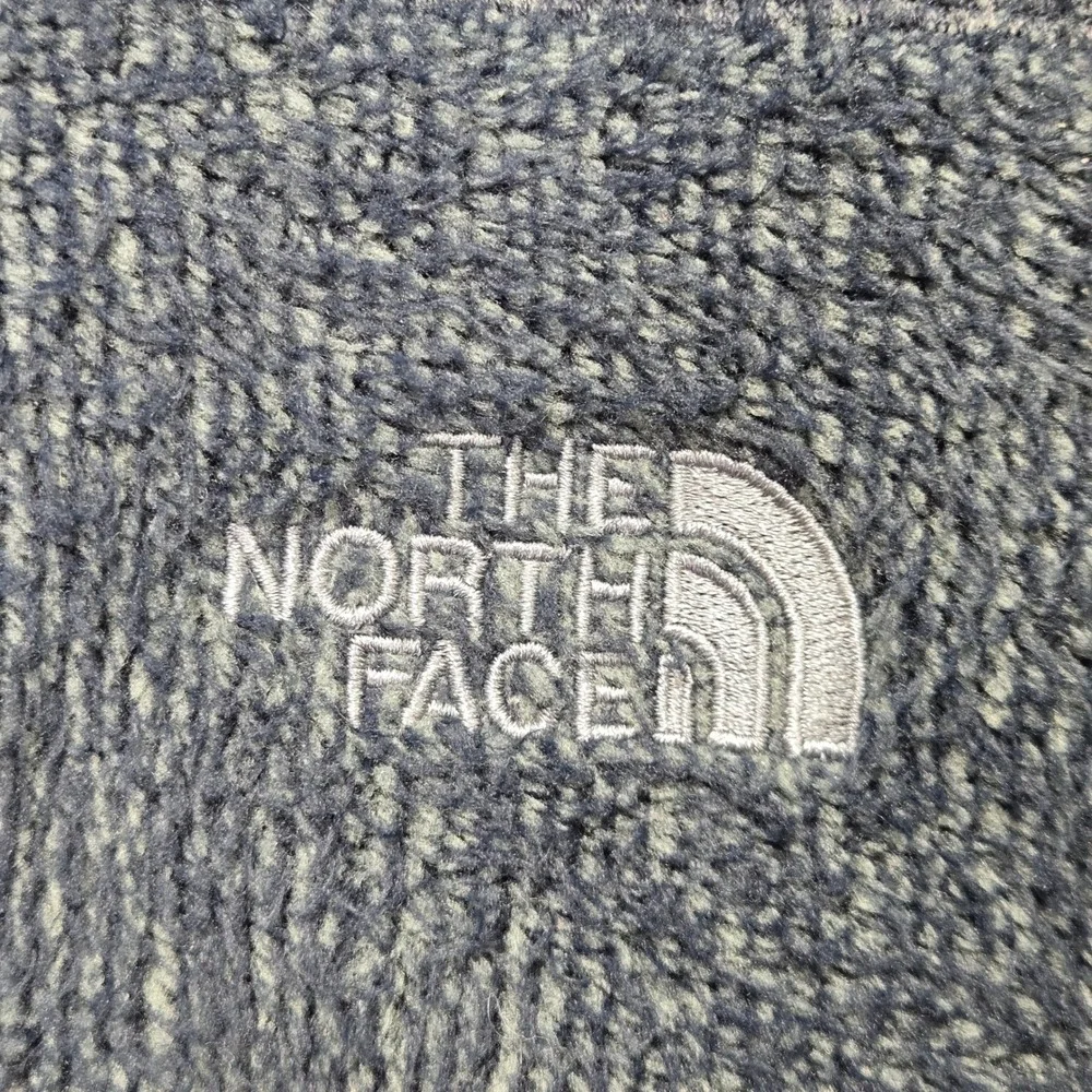 The North Face Fleece Jacket Polartec Full Zip Mock Neck Warm Blue Mens Medium